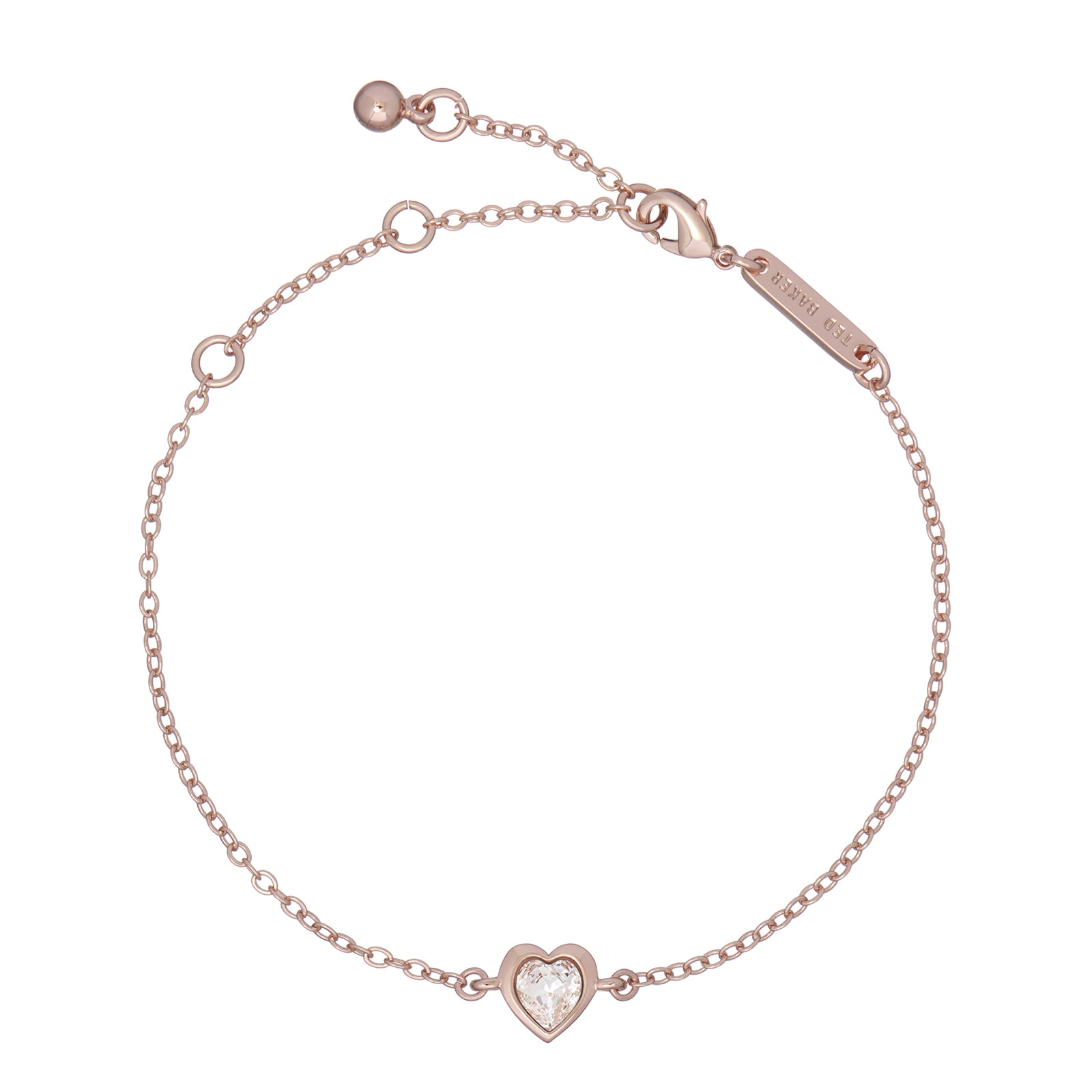 Ted Baker Rose Gold Coloured Crystal Heart Bracelet Ted Baker Rose Gold Coloured Crystal Heart Bracelet