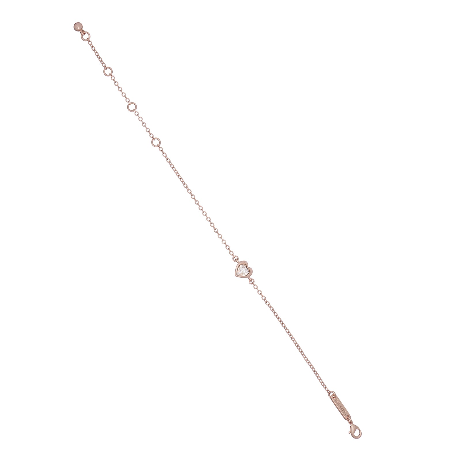 Ted Baker Rose Gold Coloured Crystal Heart Bracelet