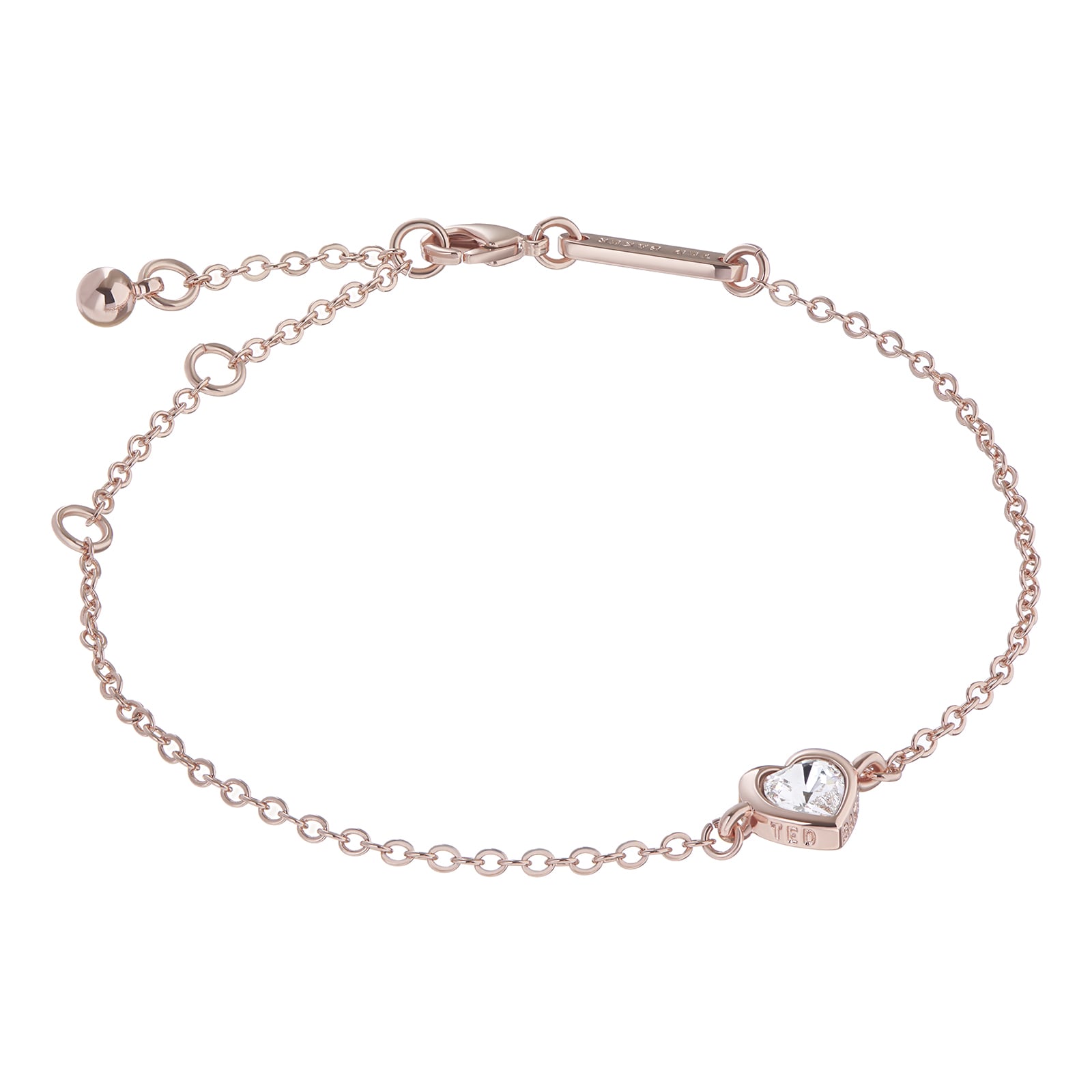 Ted Baker Rose Gold Coloured Crystal Heart Bracelet Ted Baker Rose Gold Coloured Crystal Heart Bracelet