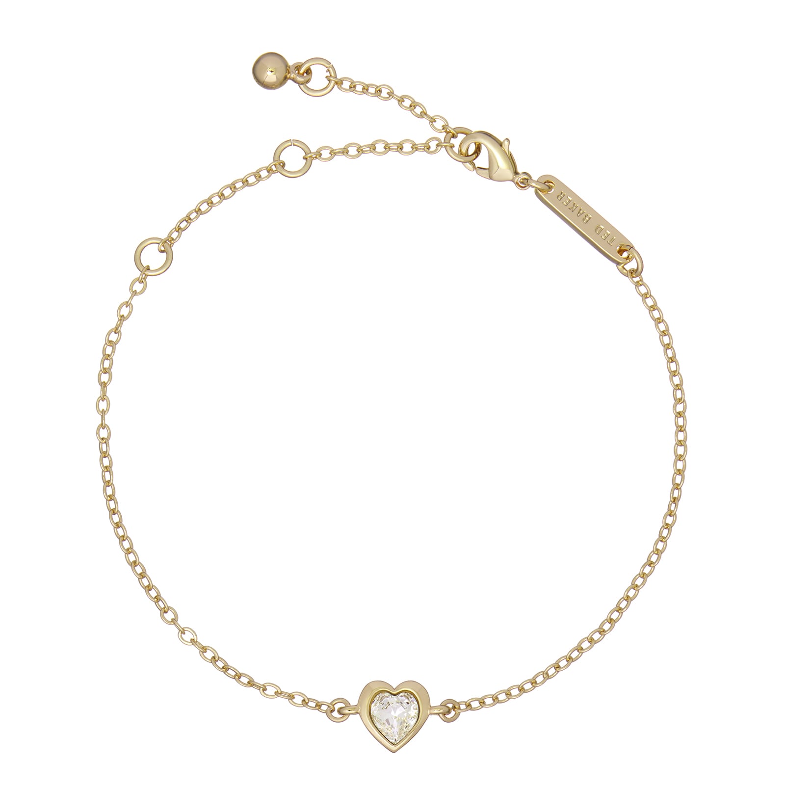 Yellow Gold Plated Crystal Heart Bracelet