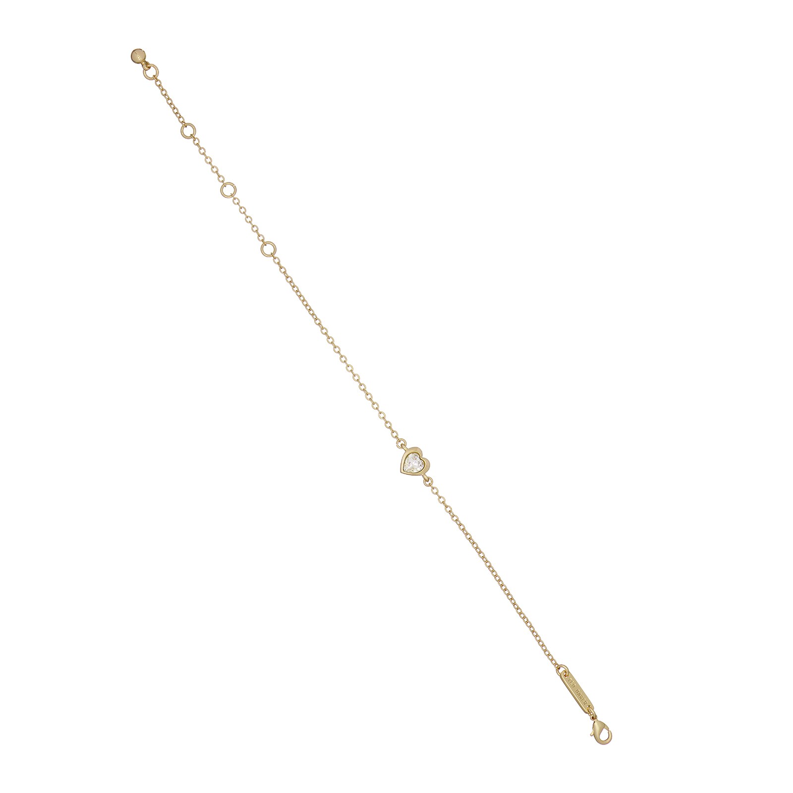 Ted Baker Yellow Gold Coloured Crystal Heart Bracelet