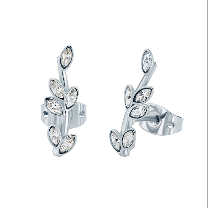 Ted Baker Ladies Silver Coloured Crystal Stud Earrings