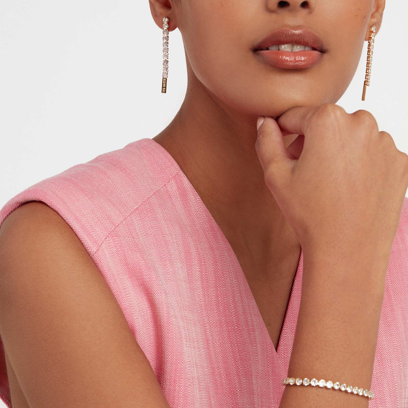 Ted Baker Mellsie Yellow Gold Coloured Crystal Drop Earrings Ted Baker Mellsie Yellow Gold Coloured Crystal Drop Earrings