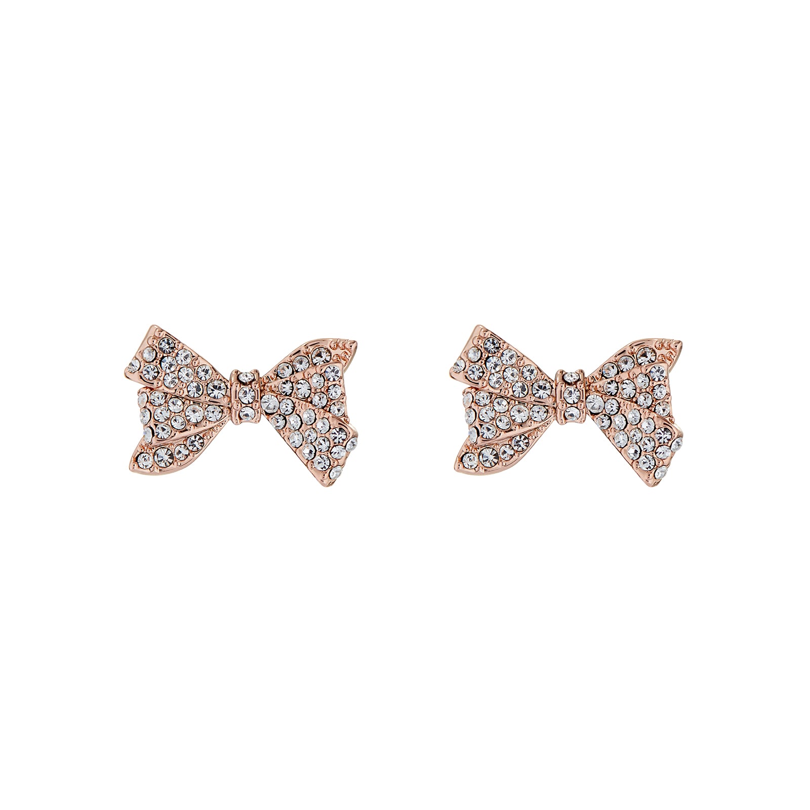 Ted Baker Barseta Rose Gold Coloured Crystal Bow Stud Earrings
