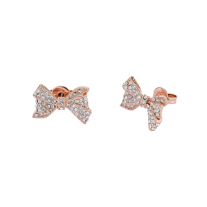 Ted Baker Barseta Rose Gold Coloured Crystal Bow Stud Earrings