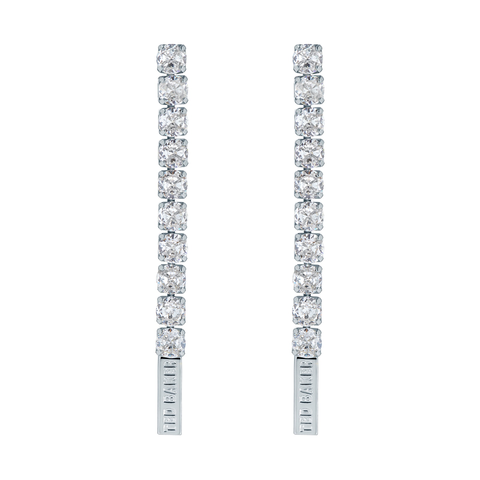 Ted Baker Mellsie White Gold Coloured Crystal Drop Earrings