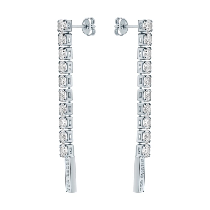 Ted Baker Mellsie White Gold Coloured Crystal Drop Earrings