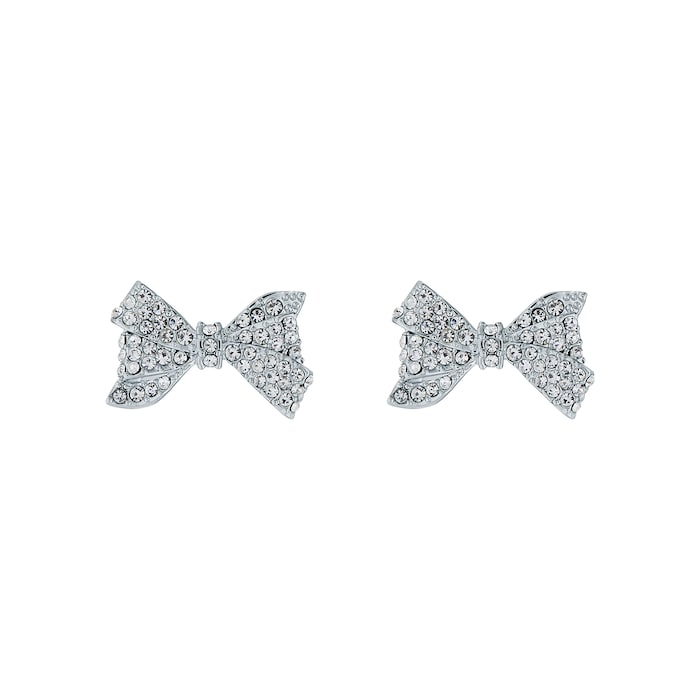 Ted Baker Barseta White Gold Coloured Crystal Bow Stud Earrings