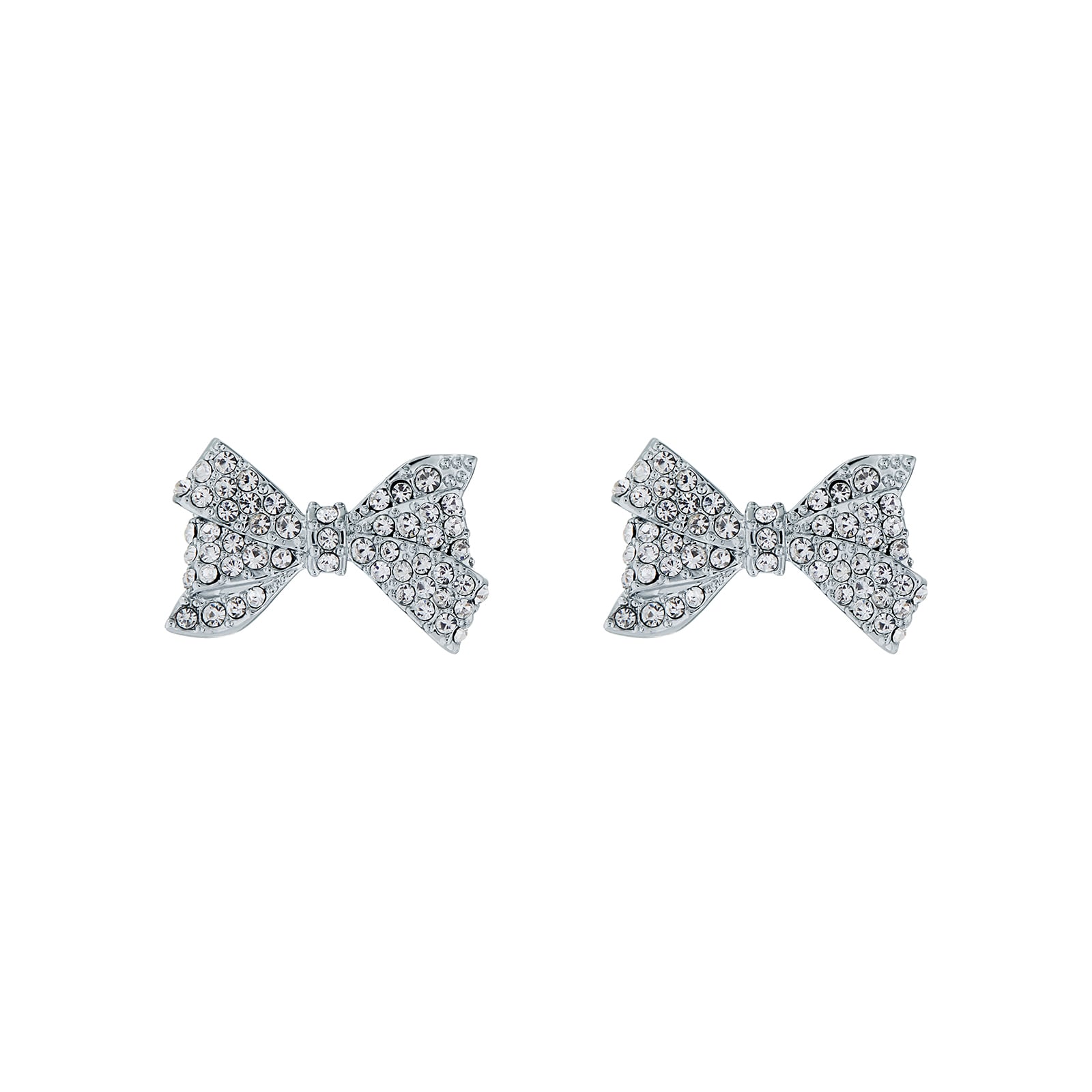 Ted Baker Barseta White Gold Coloured Crystal Bow Stud Earrings