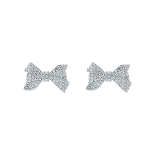 Ted Baker Barseta White Gold Coloured Crystal Bow Stud Earrings