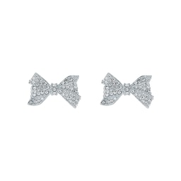 37240881 - Barseta White Gold Coloured Crystal Bow Stud Earrings