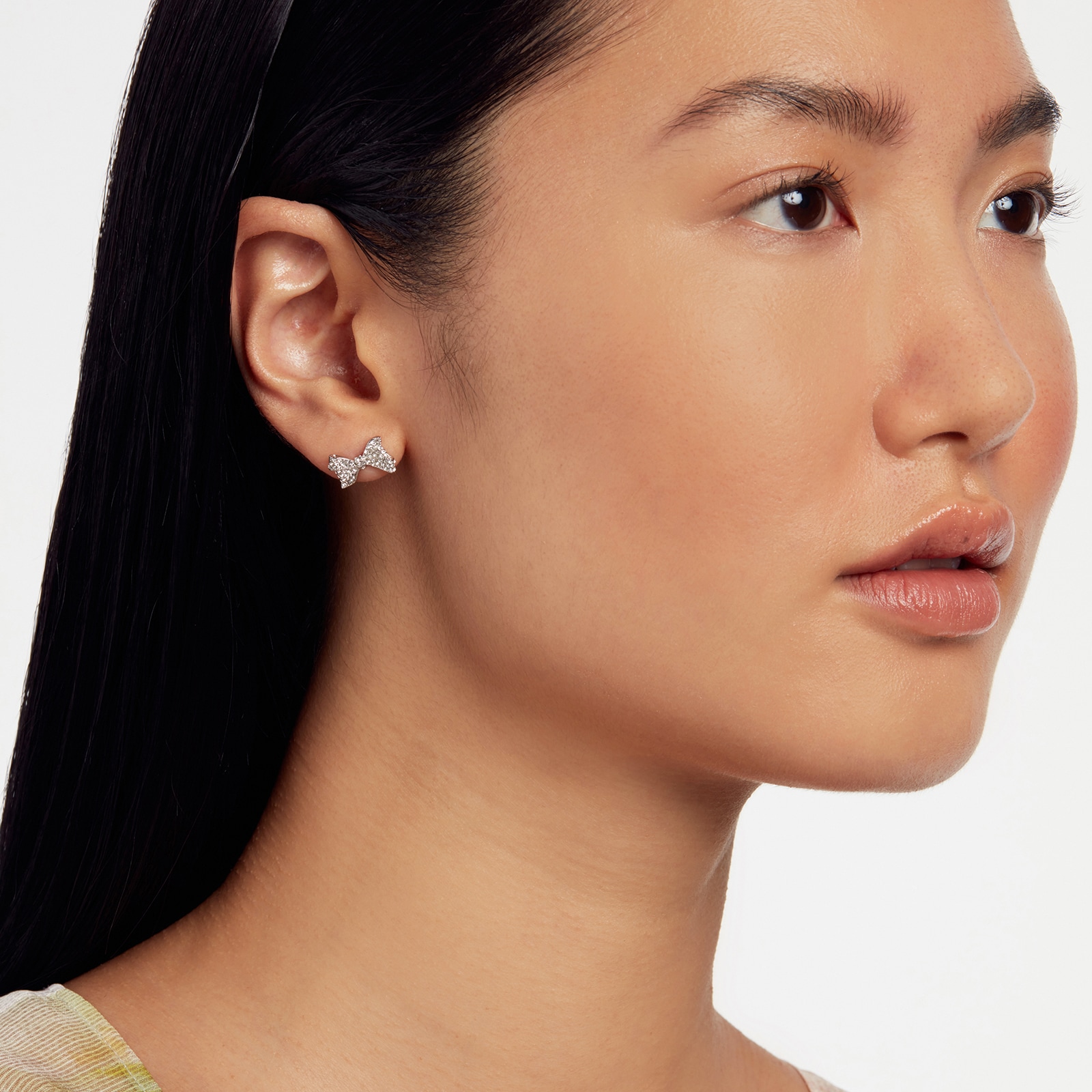 Ted Baker Barseta White Gold Coloured Crystal Bow Stud Earrings