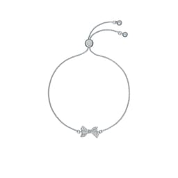 37240884 - Barset White Crystal Bow Detail Adjustable Bracelet