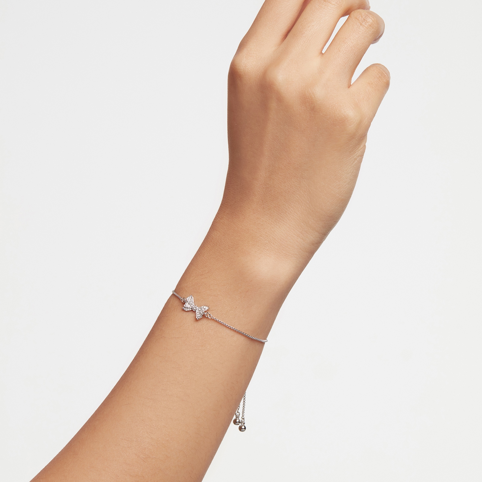 Ted Baker Barset White Crystal Bow Detail Adjustable Bracelet