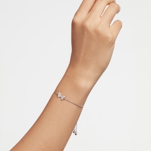 Ted Baker Barset White Crystal Bow Detail Adjustable Bracelet
