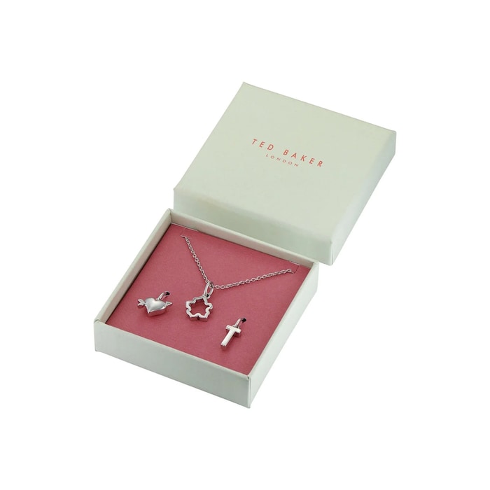 Ted Baker Amyas Charmed Silver Coloured Choker Gift Set 45cm Necklace