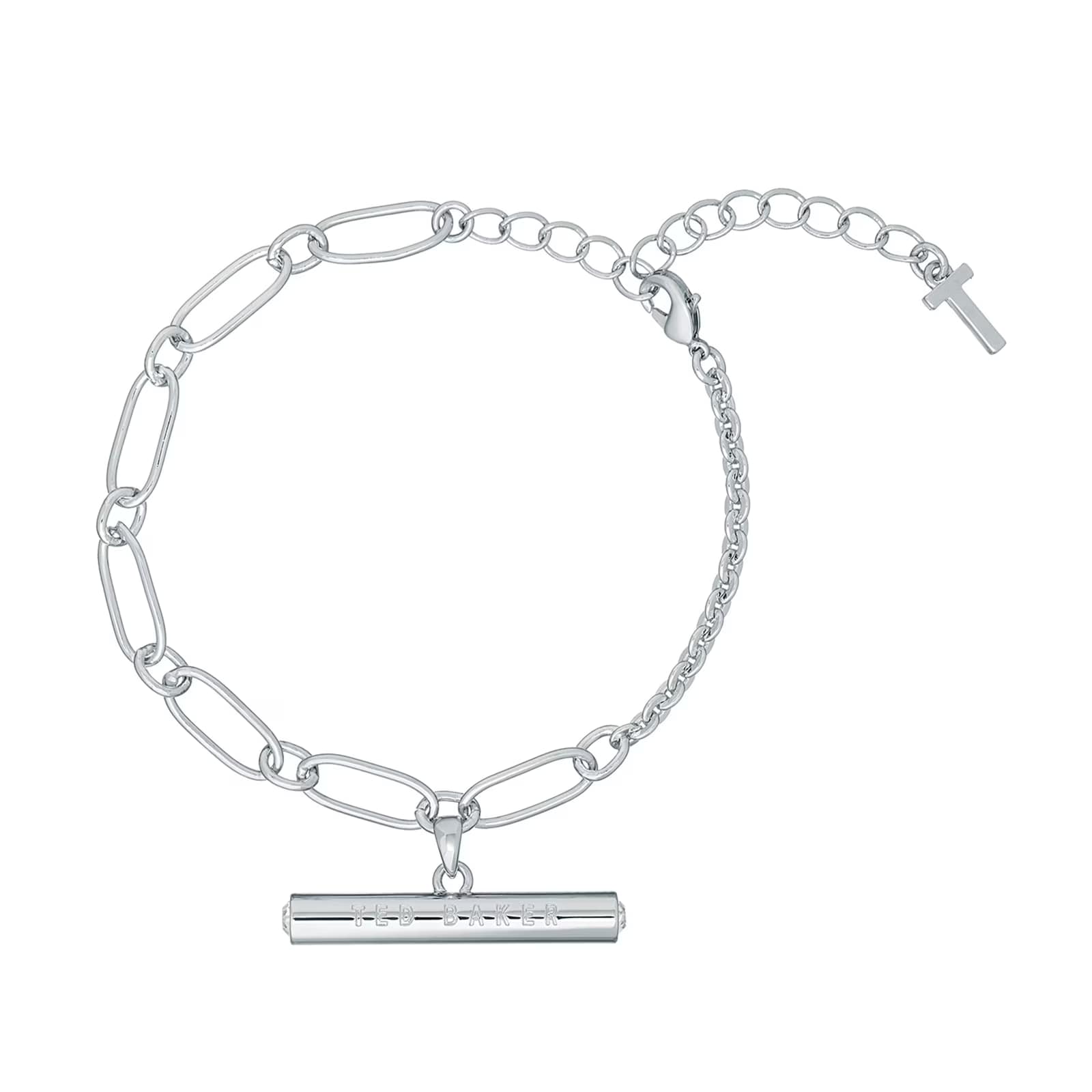 Tharsa Silver Coloured Tharsa T-Bar Bracelet