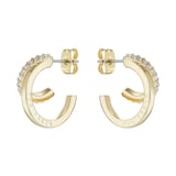 Ted Baker Helias Yellow Gold Coloured Crystal Double Hoop Earrings