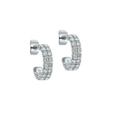 Ted Baker Mellrie Silver Coloured Double Crystal Hoop Earrings