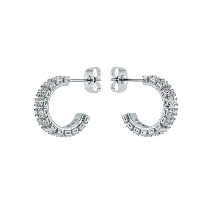 Ted Baker Mellrie Silver Coloured Double Crystal Hoop Earrings