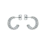 Ted Baker Mellrie Silver Coloured Double Crystal Hoop Earrings