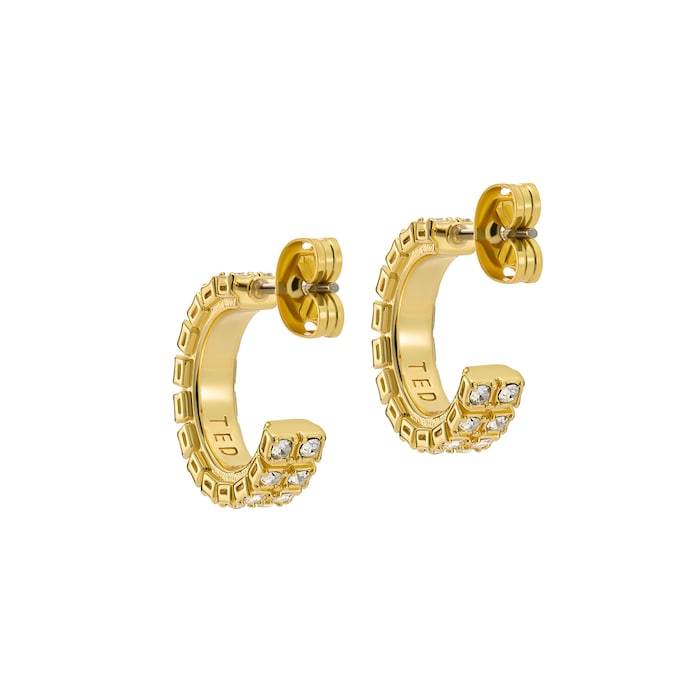 Ted Baker Mellrie Yellow Gold Coloured Crystal Hoop Earrings