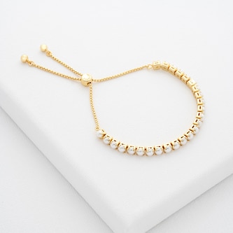 Ted Baker Perrmel Yellow Gold Coloured Icon Pearl Bracelet