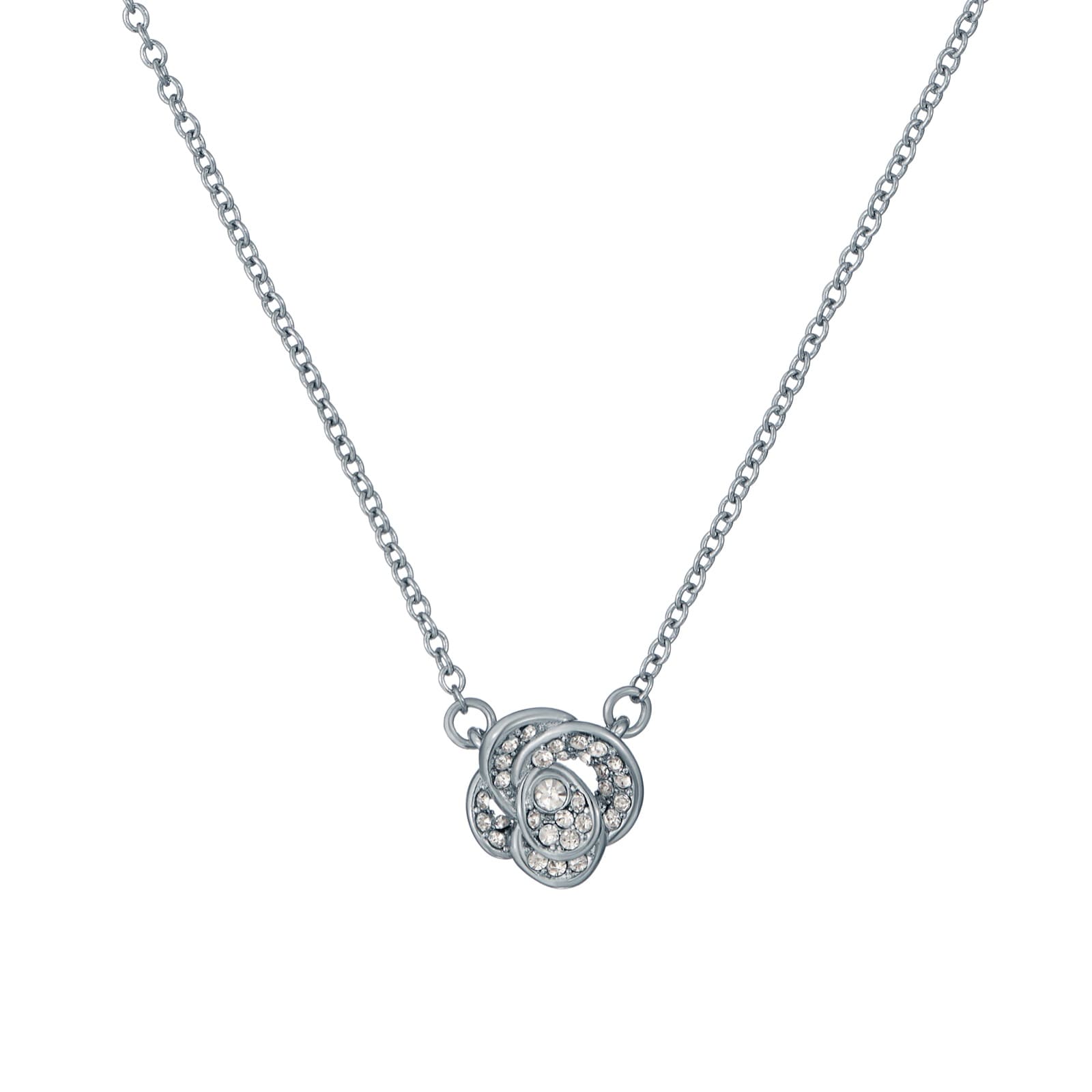 Ted Baker FLORITA Silver Coloured Crystal Flower Pendant