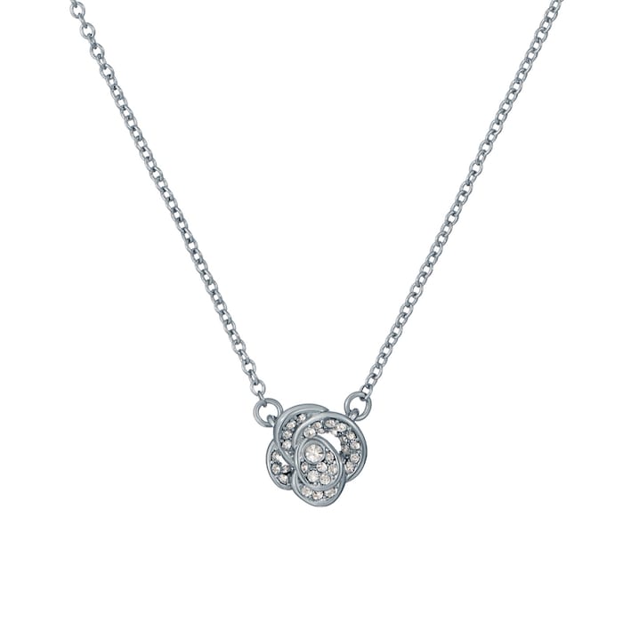 Ted Baker FLORITA Silver Coloured Crystal Flower Pendant