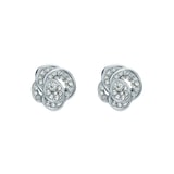 Ted Baker FLORINE Silver Coloured Crystal Flower Stud Earrings