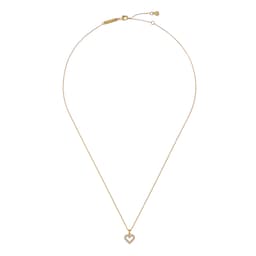 37240908 - AMORE Halo Heart Yellow Gold Coloured Crystal Heart Pendant