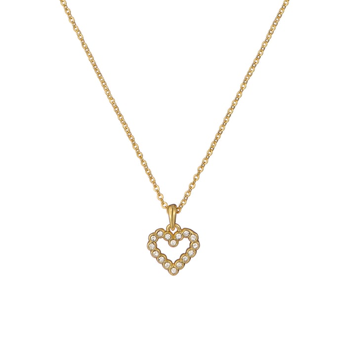 Ted Baker AMORE Halo Heart Yellow Gold Coloured Crystal Heart Pendant