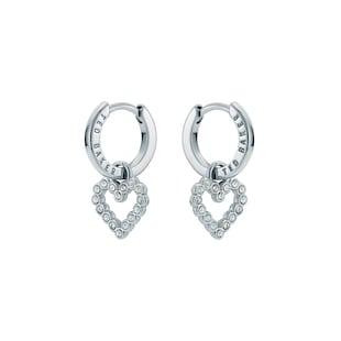Ted Baker AMORA Halo Heart Silver Coloured Crystal Heart Hoop Earrings