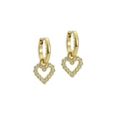 Ted Baker AMORA Halo Heart Yellow Gold Coloured Crystal Heart Hoop Earrings