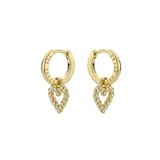 Ted Baker AMORA Halo Heart Yellow Gold Coloured Crystal Heart Hoop Earrings