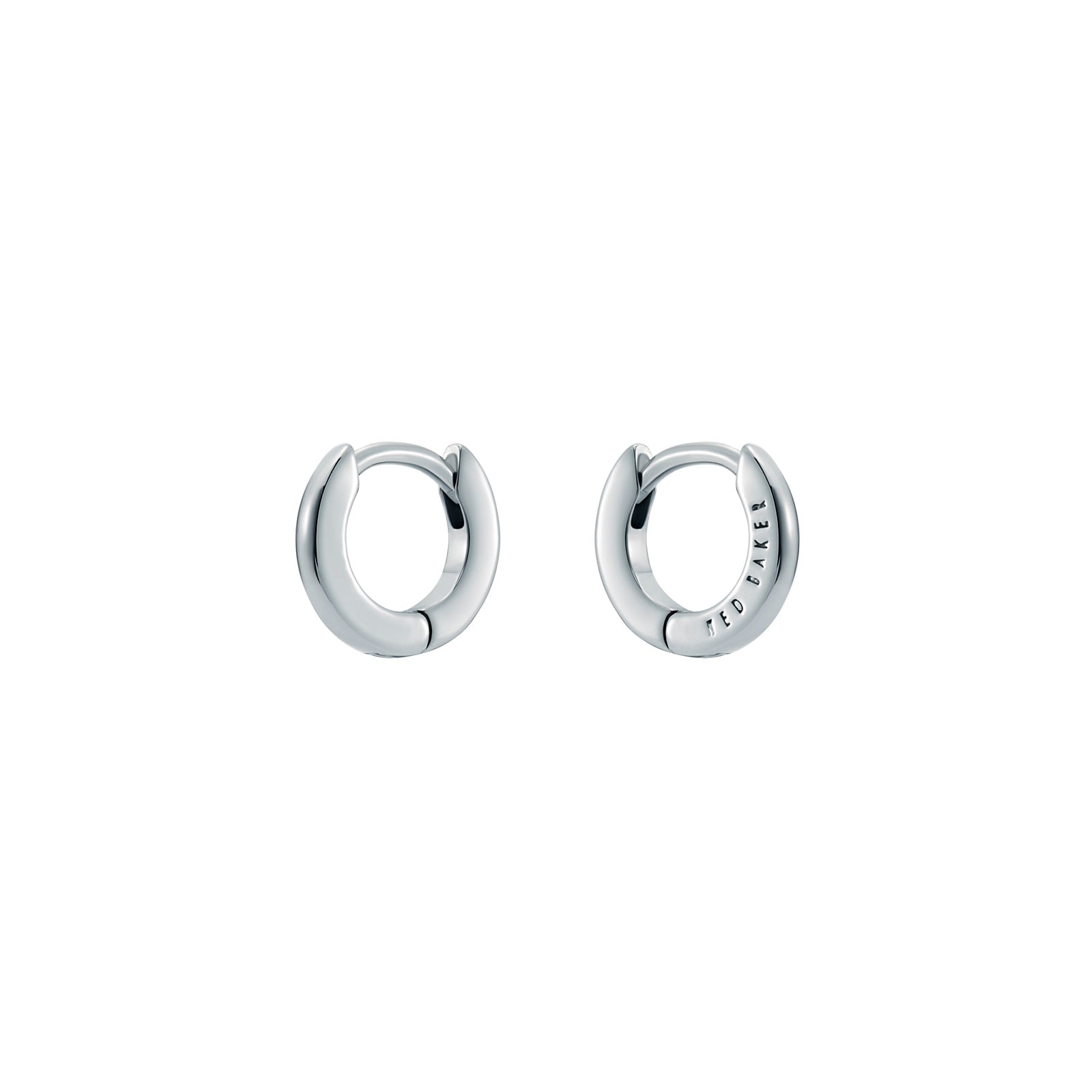 Ted Baker CRISETE Silver Coloured Logo Hoop Earrings