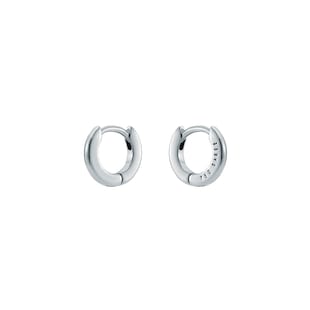 Ted Baker CRISETE Silver Coloured Logo Hoop Earrings