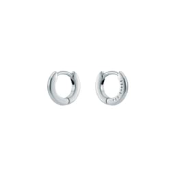 37240911 - CRISETE Silver Coloured Logo Hoop Earrings