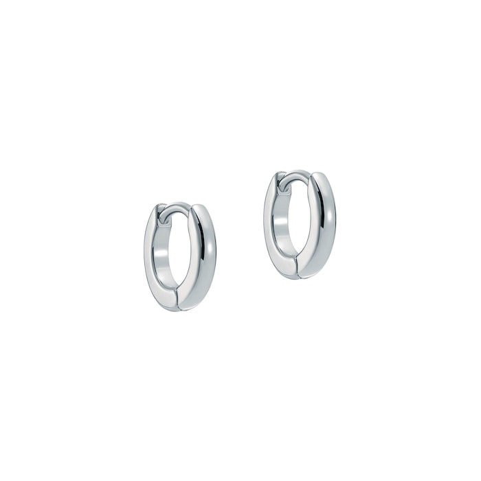 Ted Baker CRISETE Silver Coloured Logo Hoop Earrings