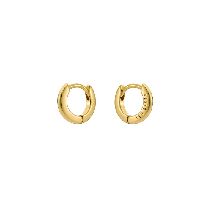 Ted Baker CRISETE Yellow Gold Coloured Logo Hoop Earrings