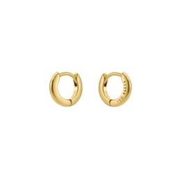 37240912 - CRISETE Yellow Gold Coloured Logo Hoop Earrings