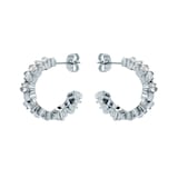 Ted Baker Clarence White Gold Coloured Crystal Cluster Hoop Earrings