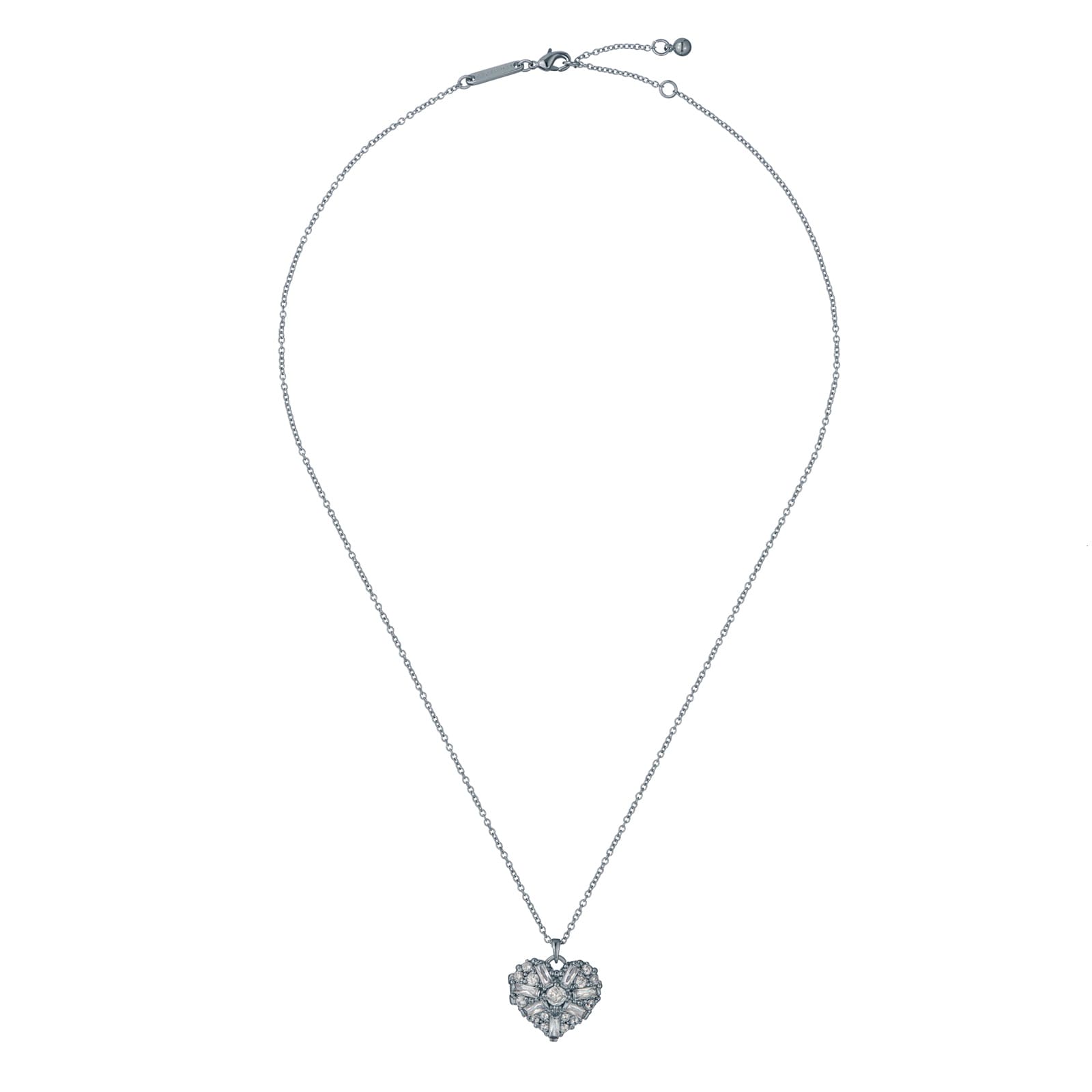 Ted Baker Cherish White Gold Coloured Crystal Cluster Heart Locket