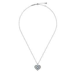 37240923 - Cherish White Gold Coloured Crystal Cluster Heart Locket