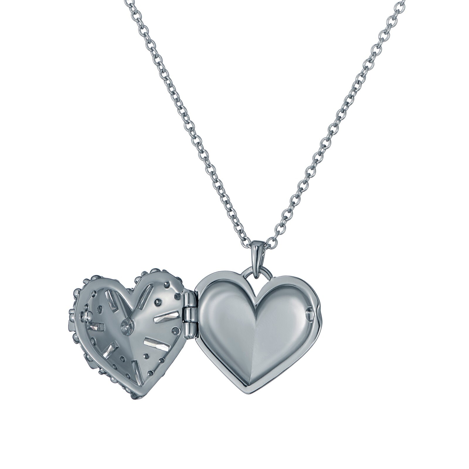 Ted Baker Cherish White Gold Coloured Crystal Cluster Heart Locket Ted Baker Cherish White Gold Coloured Crystal Cluster Heart Locket