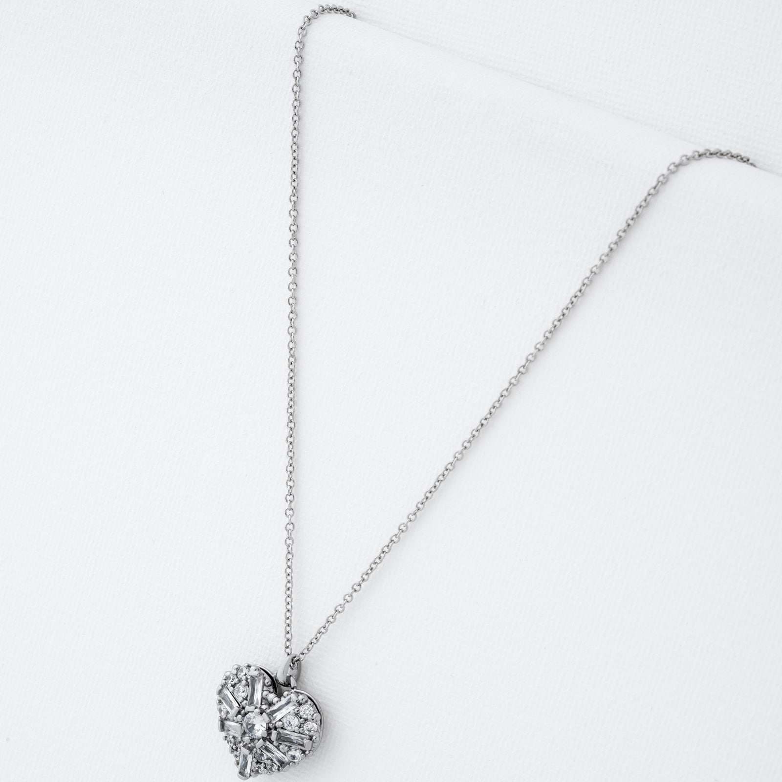 Ted Baker Cherish White Gold Coloured Crystal Cluster Heart Locket Ted Baker Cherish White Gold Coloured Crystal Cluster Heart Locket