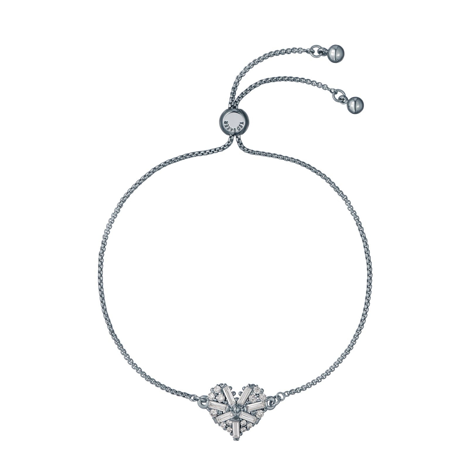 Ted Baker Cherisa White Gold Coloured Crystal Cluster Heart Bracelet Ted Baker Cherisa White Gold Coloured Crystal Cluster Heart Bracelet