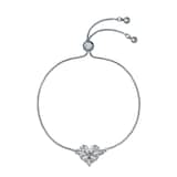 Ted Baker Cherisa White Gold Coloured Crystal Cluster Heart Bracelet