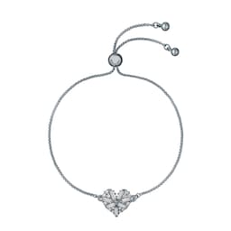 37240924 - Cherisa White Gold Coloured Crystal Cluster Heart Bracelet