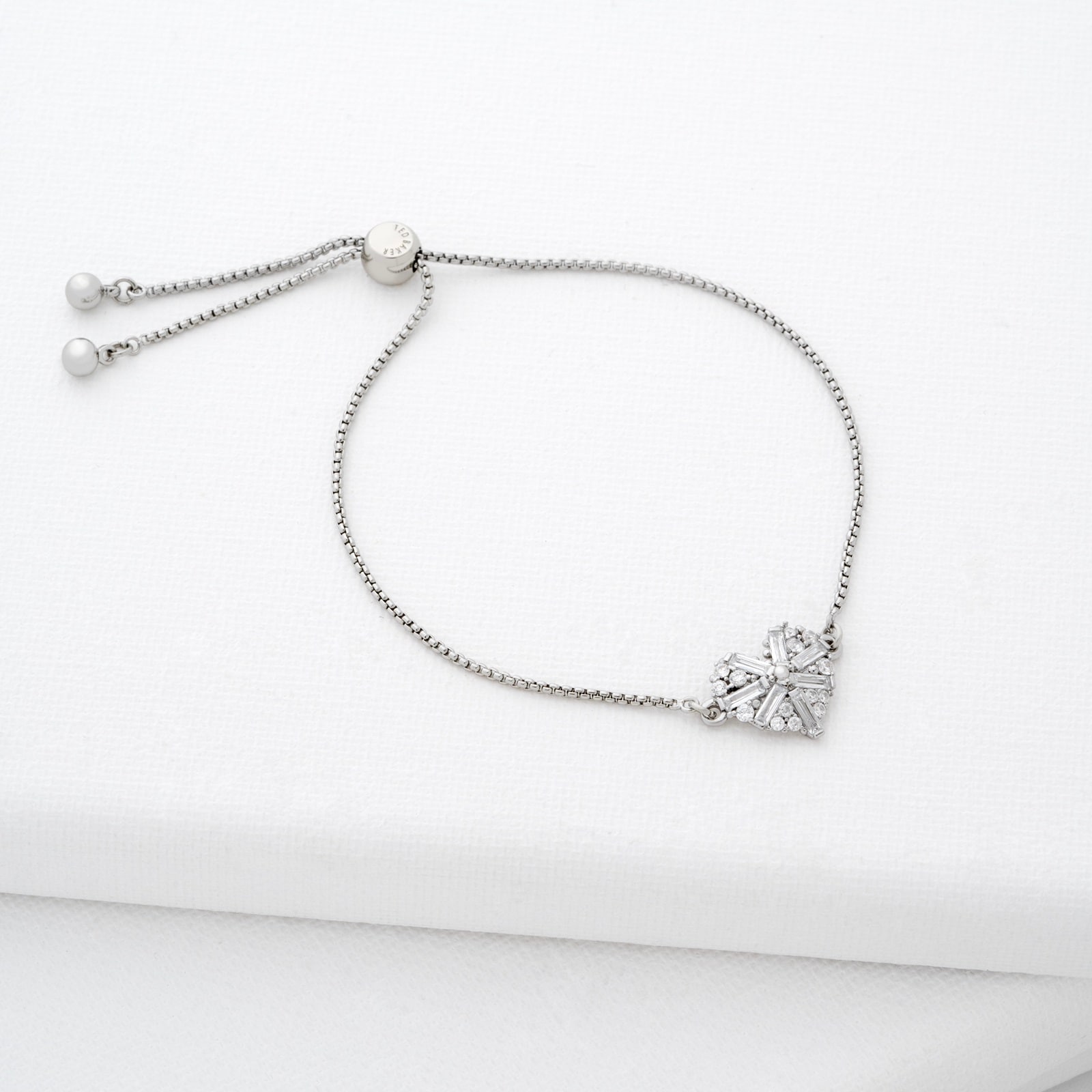 Ted Baker Cherisa White Gold Coloured Crystal Cluster Heart Bracelet Ted Baker Cherisa White Gold Coloured Crystal Cluster Heart Bracelet